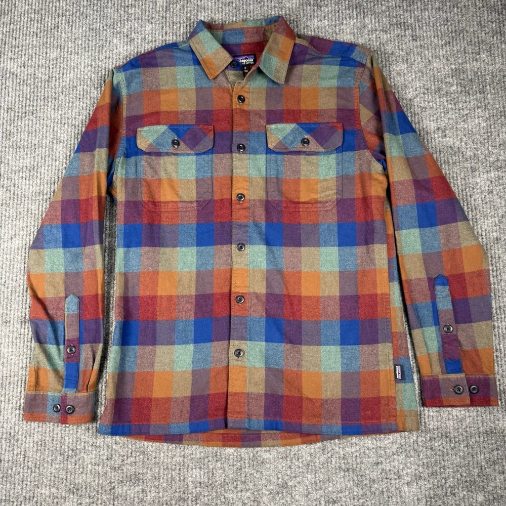 Patagonia Fjord Flannel Shirt Mens M Organic Cotton Plaid Multicolor Outdoor